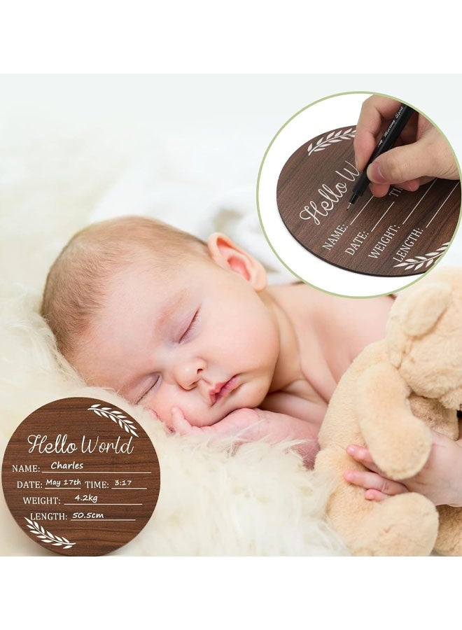 2 PCS Baby Announcement Sign, Hello World Newborn Signs, Baby Name Sign, Birth Announcement Signs For Photo Prop, Nursery Decor - Image 3